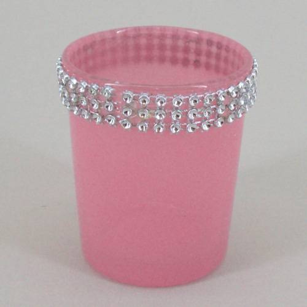 Glass Votive Candle Holder Pink Sparkle Votive Holders